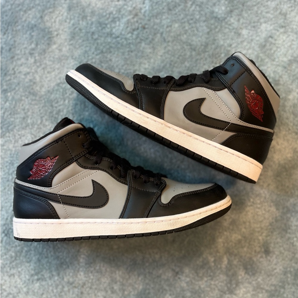 Nike Air Jordan 1 Mid 'Shadow Red' Black/Red Sneakers Men's Size 11 Shoes